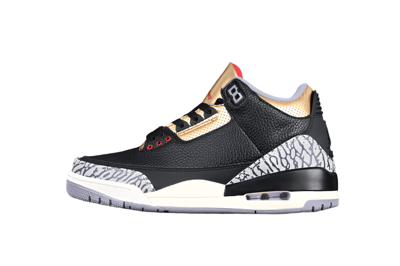 AIR JORDAN 3 RETRO BLACK/FIRE RED/METALLIC GOLD/CEMENT GREY - Phantom Kicks