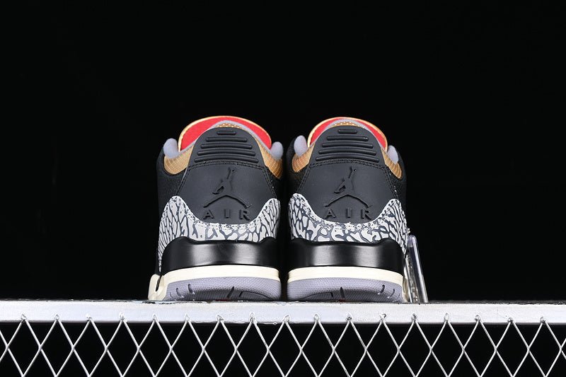 AIR JORDAN 3 RETRO BLACK/FIRE RED/METALLIC GOLD/CEMENT GREY - Phantom Kicks