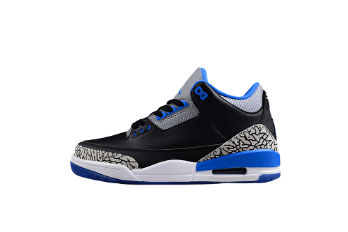 AIR JORDAN 3 RETRO BLACK/SPORT BLUE WOLF GREY - Phantom Kicks