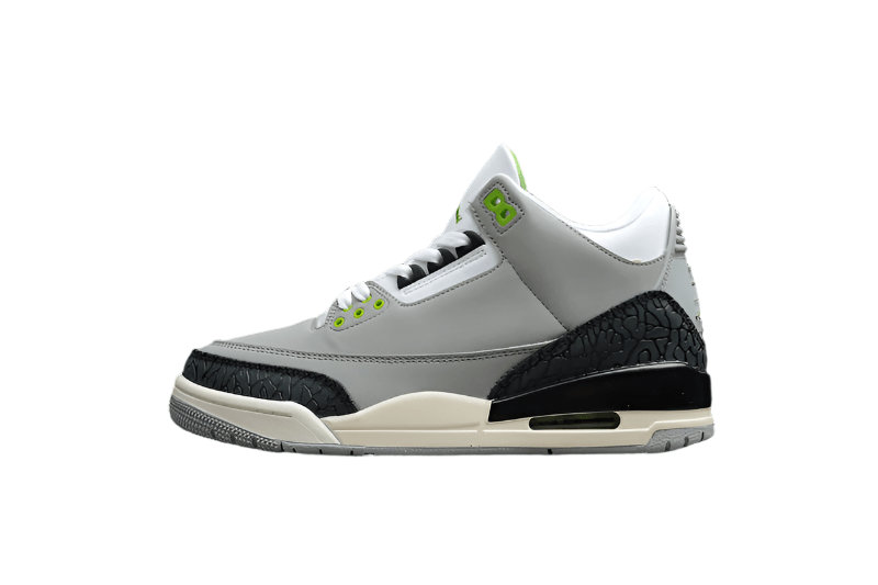 AIR JORDAN 3 RETRO CHLOROPHYLL LIGHT SMOKE GREY/CHLOROPHYLL/BLACK-WHITE-SAIL - Phantom Kicks