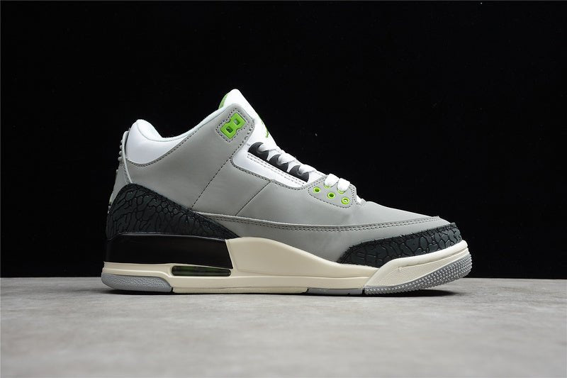 AIR JORDAN 3 RETRO CHLOROPHYLL LIGHT SMOKE GREY/CHLOROPHYLL/BLACK-WHITE-SAIL - Phantom Kicks