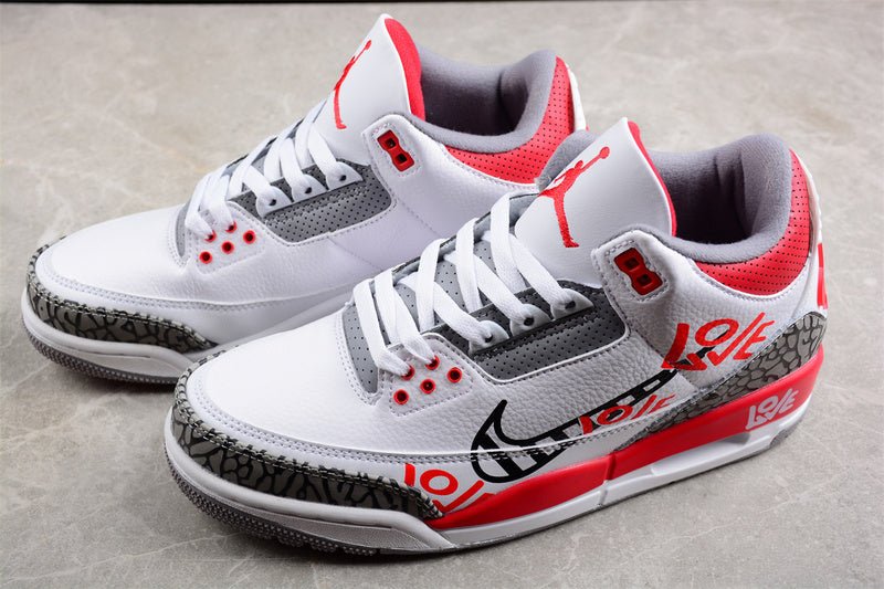 AIR JORDAN 3 RETRO FIRE RED WHITE/BLACK/GREY/RED - Phantom Kicks