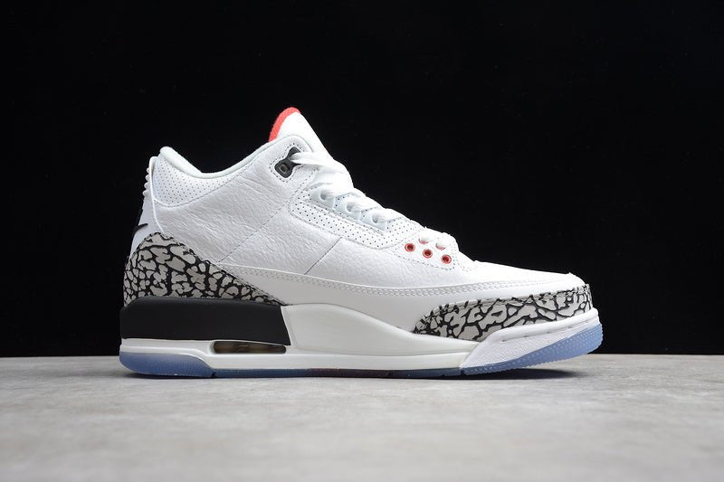 AIR JORDAN 3 RETRO FREE THROW LINE WHITE CEMENT WHITE/BLACK - Phantom Kicks