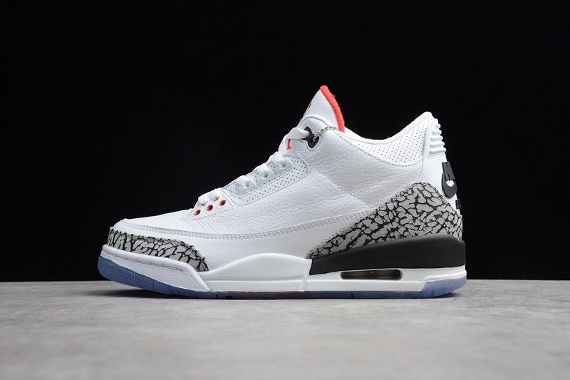 AIR JORDAN 3 RETRO FREE THROW LINE WHITE CEMENT WHITE/BLACK - Phantom Kicks