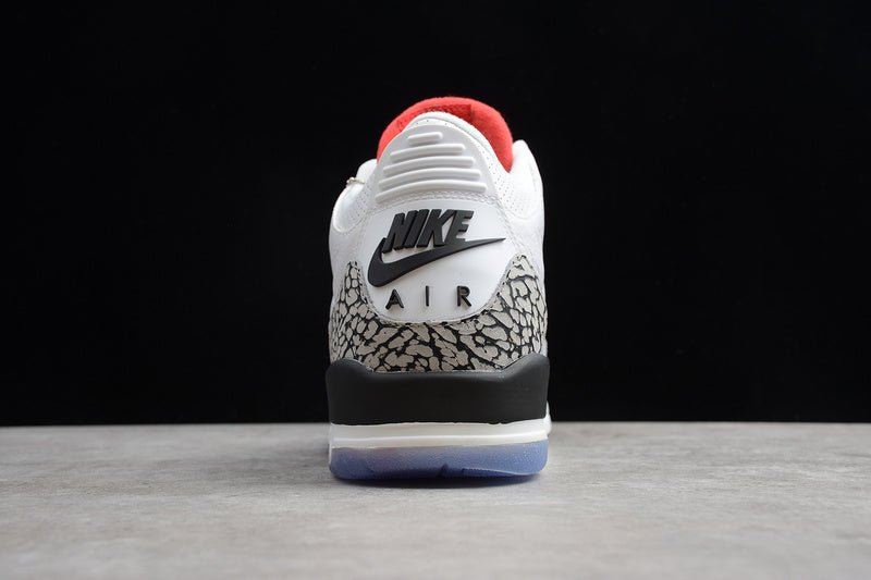 AIR JORDAN 3 RETRO FREE THROW LINE WHITE CEMENT WHITE/BLACK - Phantom Kicks