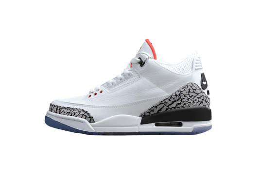 AIR JORDAN 3 RETRO FREE THROW LINE WHITE CEMENT WHITE/BLACK - Phantom Kicks