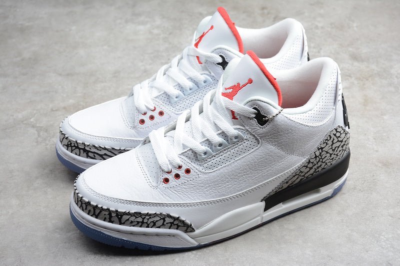 AIR JORDAN 3 RETRO FREE THROW LINE WHITE CEMENT WHITE/BLACK - Phantom Kicks