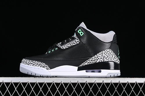 AIR JORDAN 3 RETRO GREEN GLOW BLACK/GREEN GLOW/WOLF GREY/WHITE - Phantom Kicks