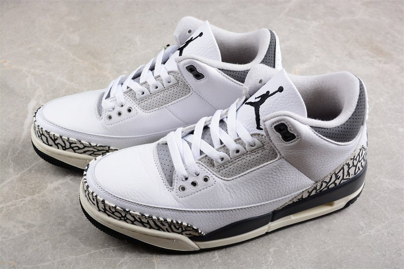 AIR JORDAN 3 RETRO GS WHITE/BLACK/IRON/LIGHT ASH GREY/SAIL/CEMENT GREY - Phantom Kicks