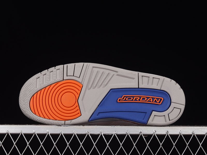 AIR JORDAN 3 RETRO KNICKS WHITE/OLD ROYAL-UNIVERSITY ORANGE-TECH GREY - Phantom Kicks