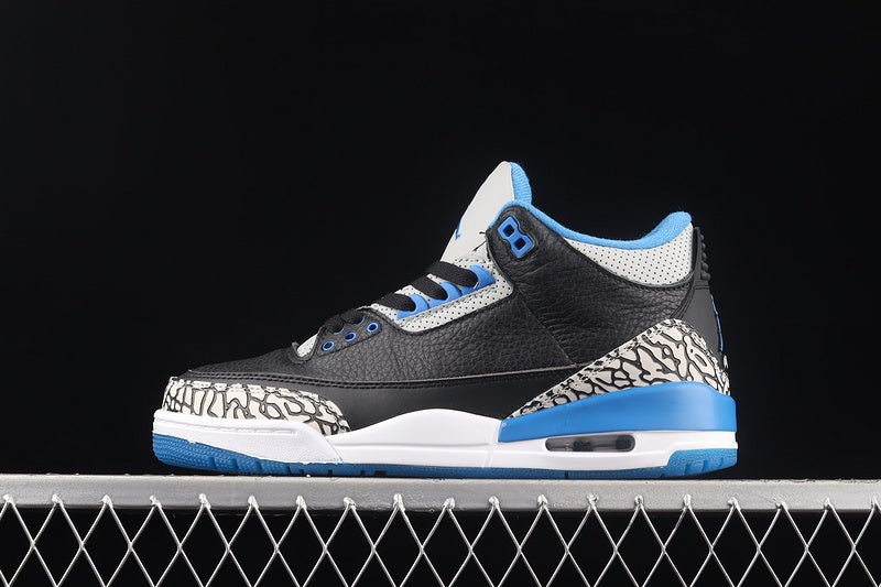 AIR JORDAN 3 RETRO SPORT BLUE-WOLF GREY/BLACK - Phantom Kicks