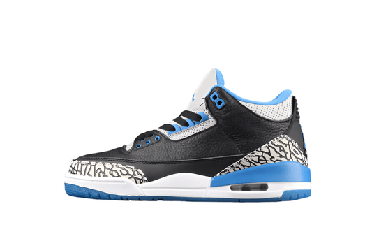 AIR JORDAN 3 RETRO SPORT BLUE-WOLF GREY/BLACK - Phantom Kicks