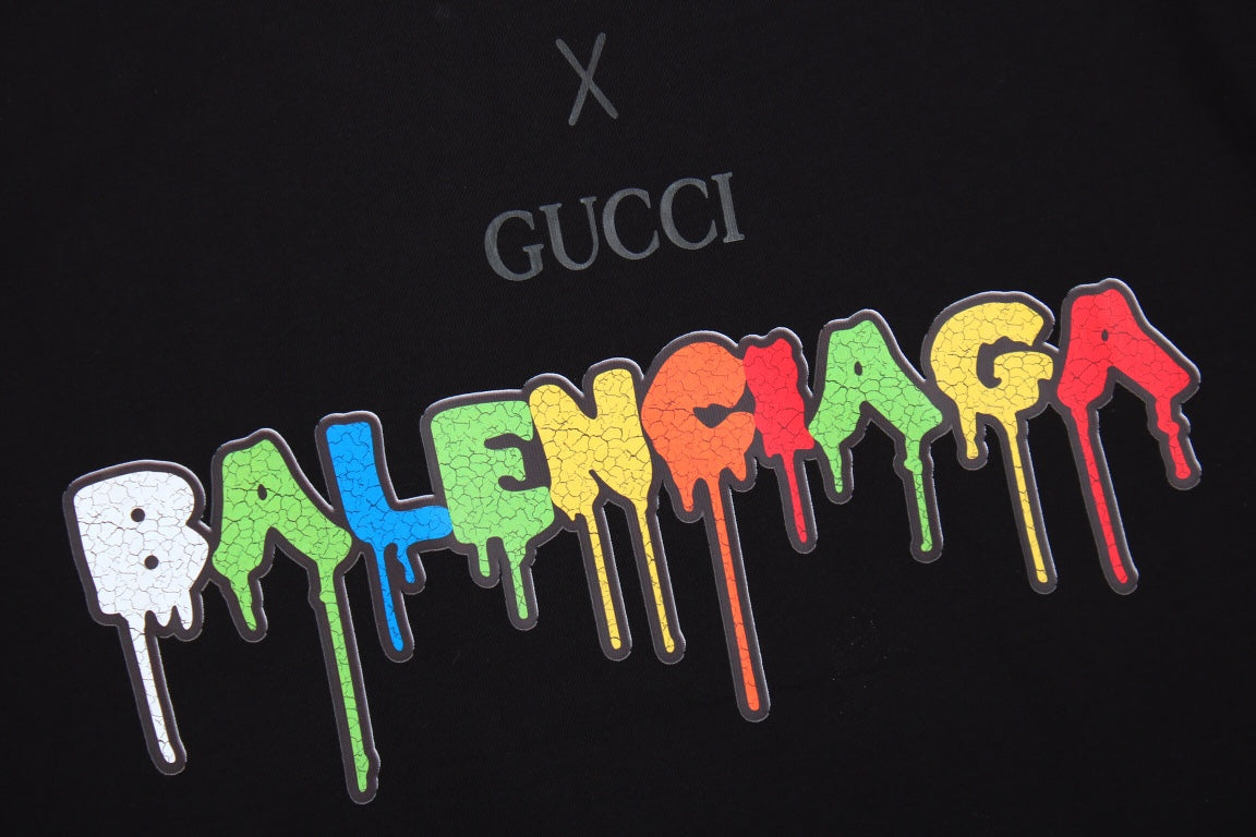 GUCCI x BALENCIAGA DRIP LOGO T-SHIRT BLACK - Phantom Kicks