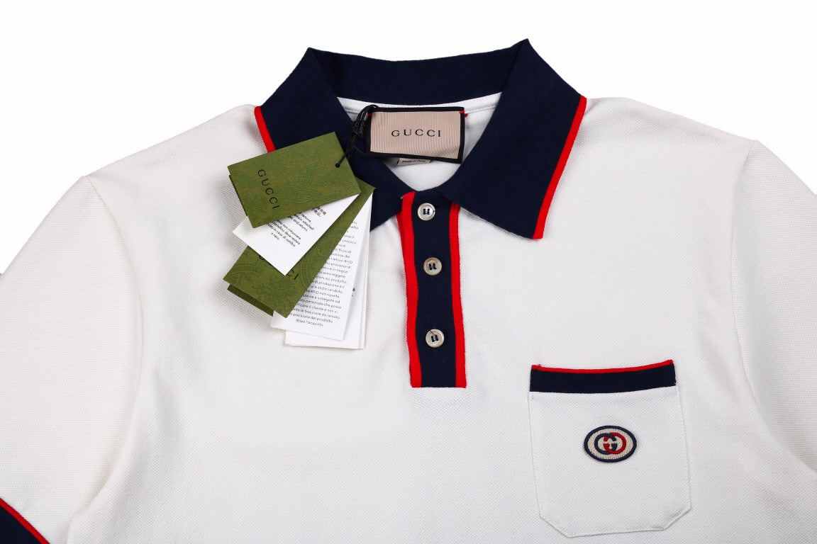 Gucci Polo Shirt with Web Collar (White) - Phantom Kicks