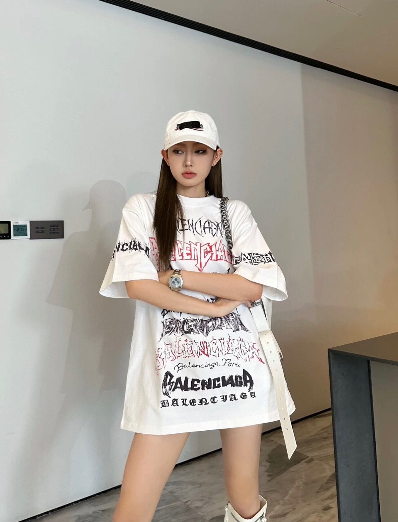 Balenciaga Multi-Logo T-Shirt (White) - Phantom Kicks