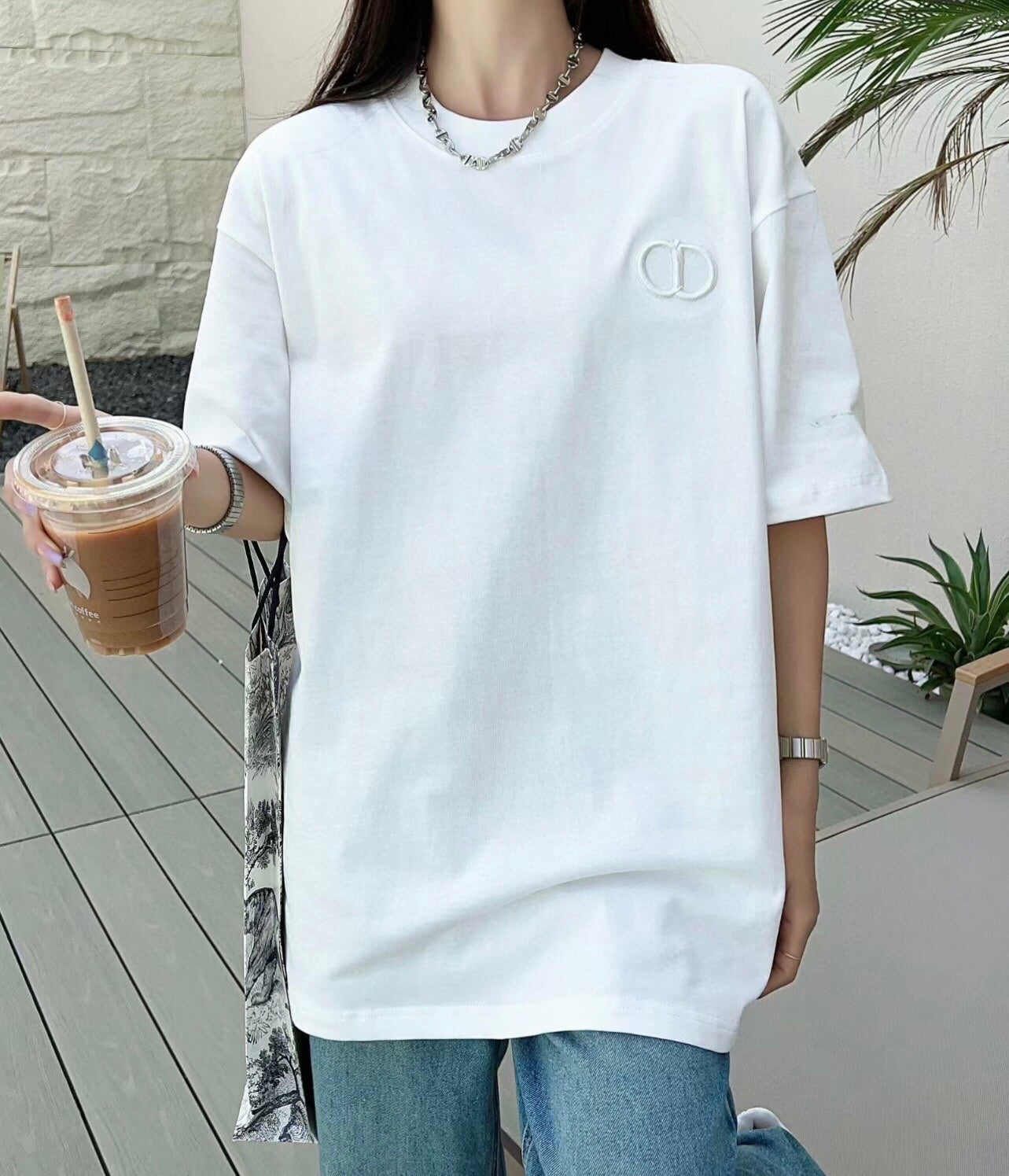 Dior Double D Logo T-Shirt (White) - Phantom Kicks