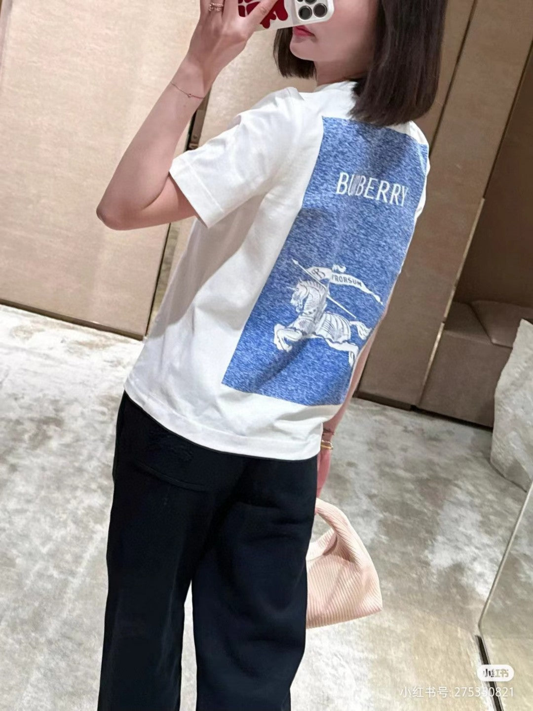 Burberry White T-Shirt with Knight Graphic - Phantom Kicks