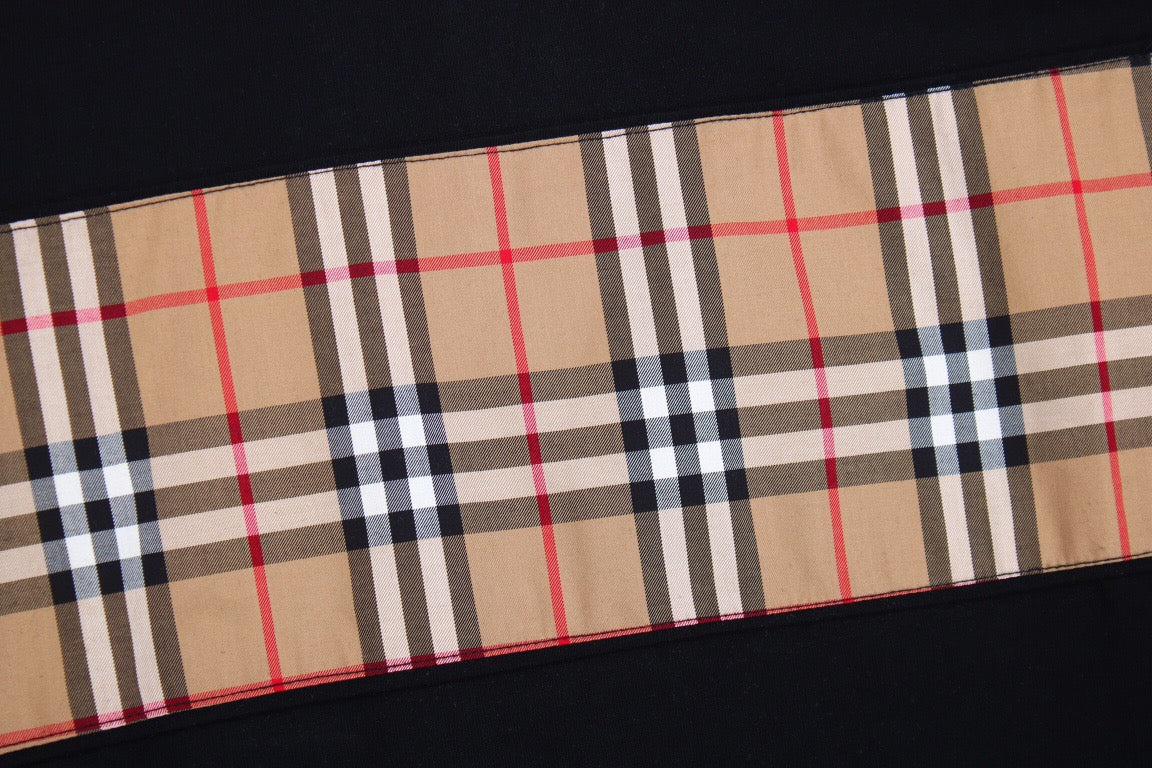 Burberry Check Panel T-Shirt (Black) - Phantom Kicks