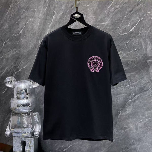 Chrome Hearts Classic Crewneck T-Shirt in Black/Pink