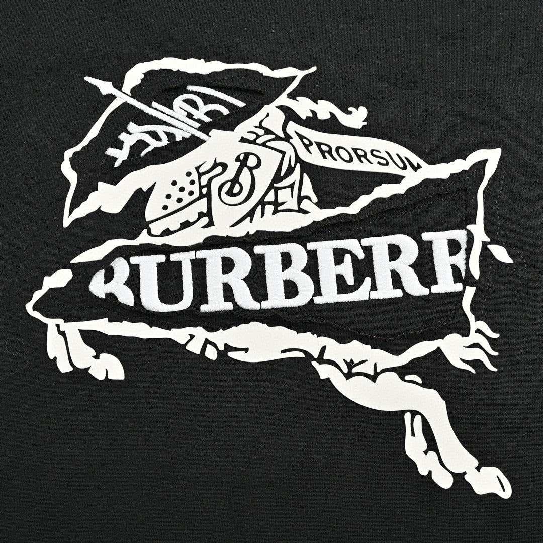 Burberry T-Shirt - Black with Graphic Design - Phantom Kicks