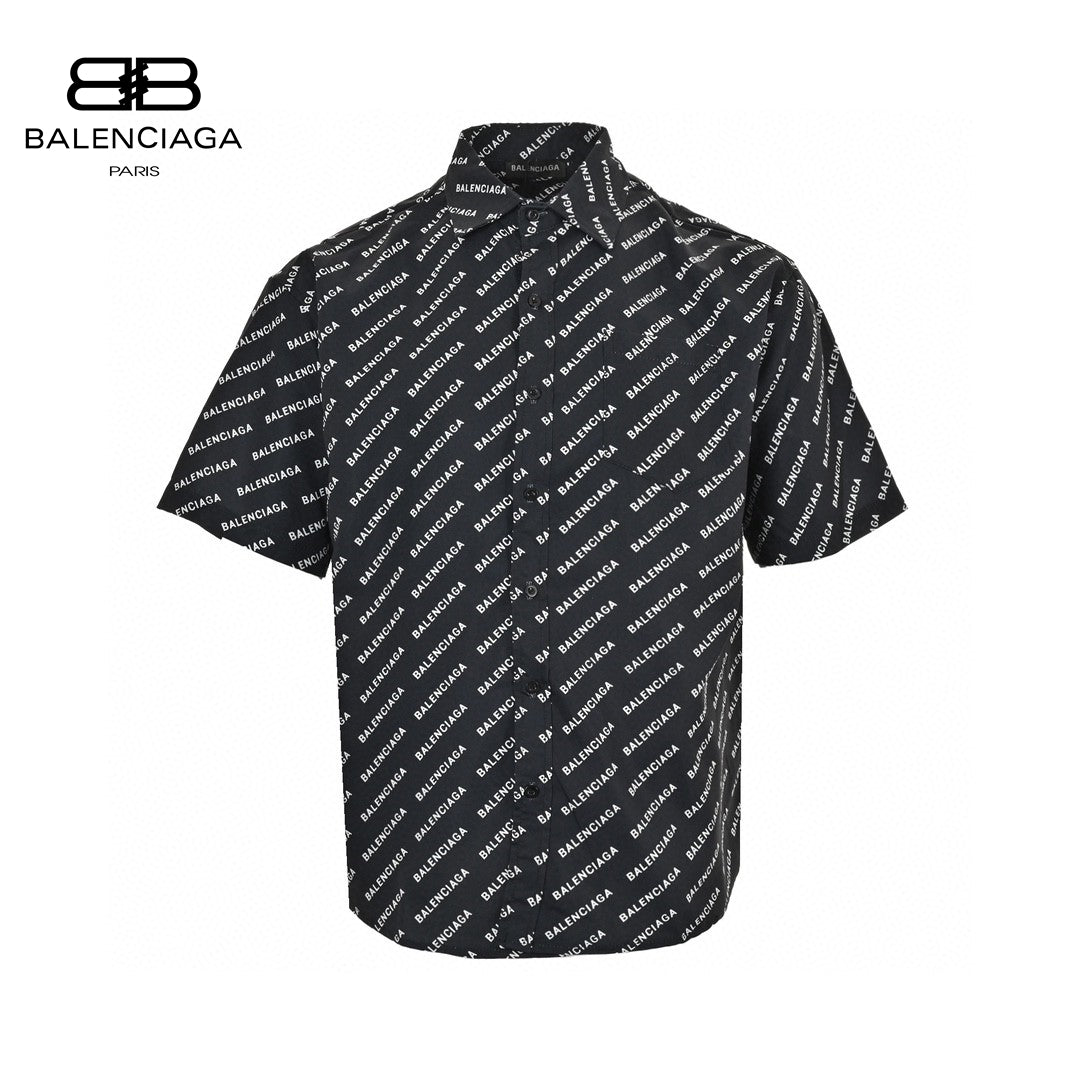 Balenciaga All-Over Logo Print Shirt (Black) - Phantom Kicks