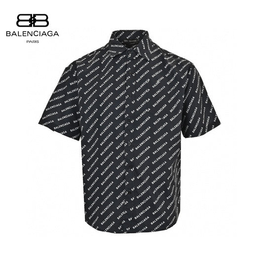 Balenciaga All-Over Logo Print Shirt (Black) - Phantom Kicks