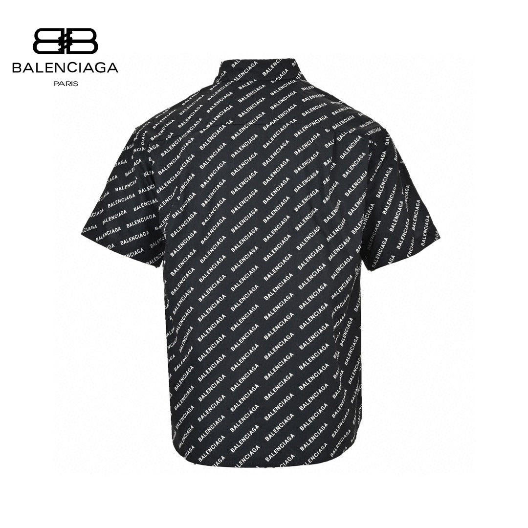 Balenciaga All-Over Logo Print Shirt (Black) - Phantom Kicks