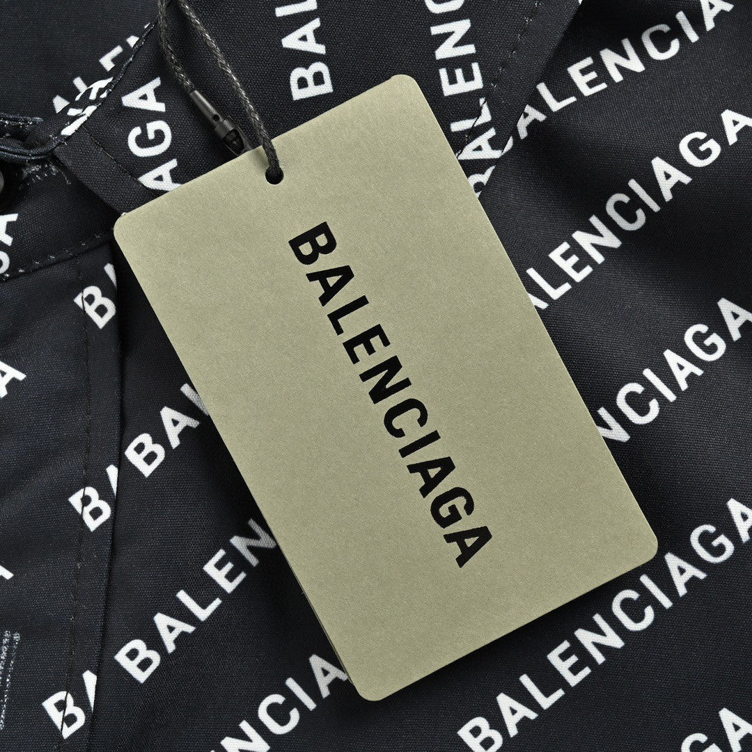 Balenciaga All-Over Logo Print Shirt (Black) - Phantom Kicks