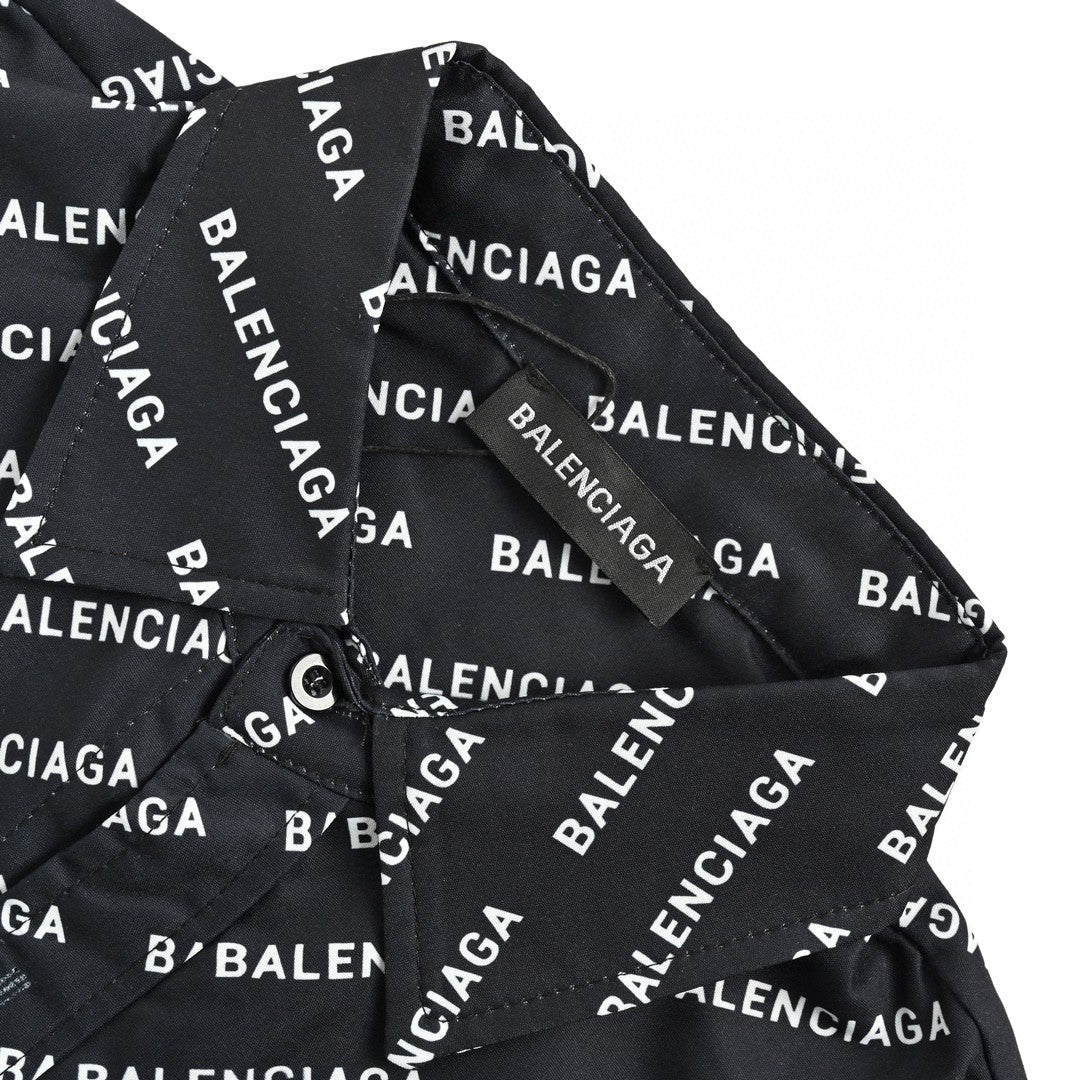 Balenciaga All-Over Logo Print Shirt (Black) - Phantom Kicks