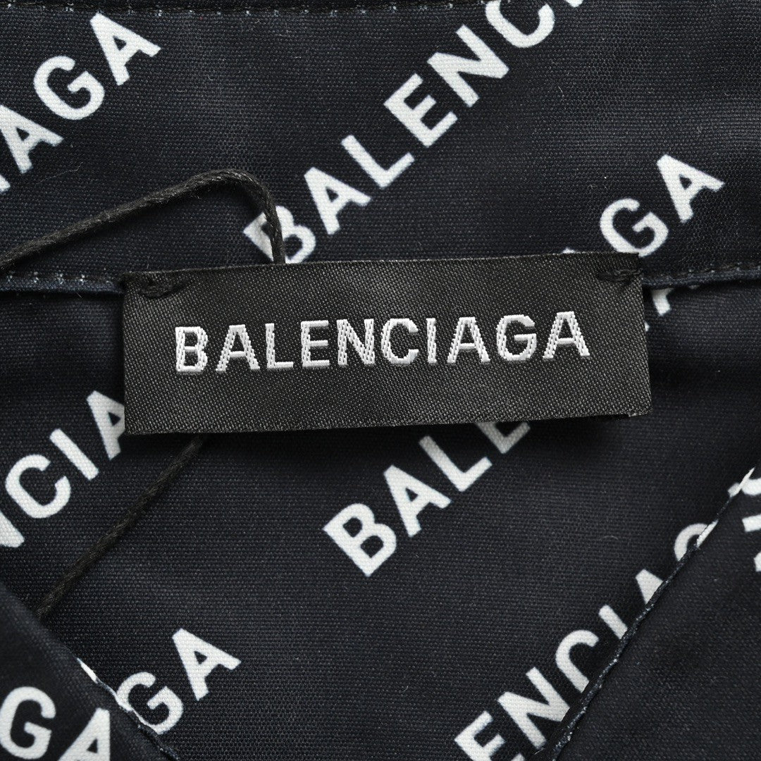Balenciaga All-Over Logo Print Shirt (Black) - Phantom Kicks