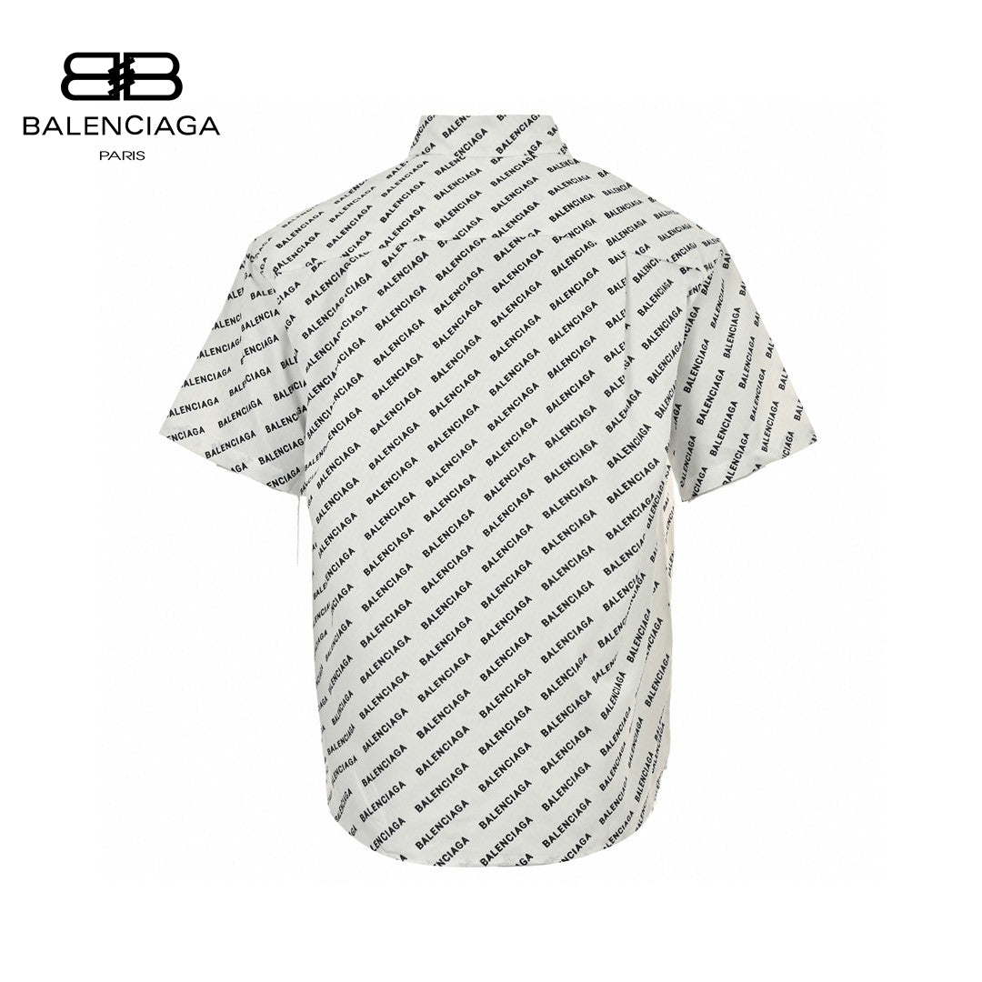 Balenciaga All-Over Logo Print Shirt (White) - Phantom Kicks