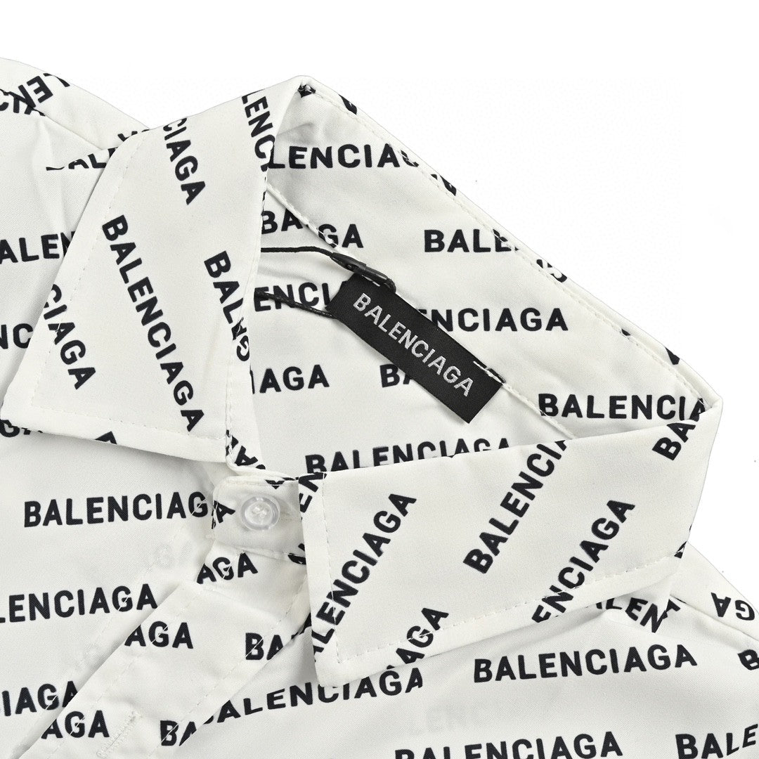 Balenciaga All-Over Logo Print Shirt (White) - Phantom Kicks