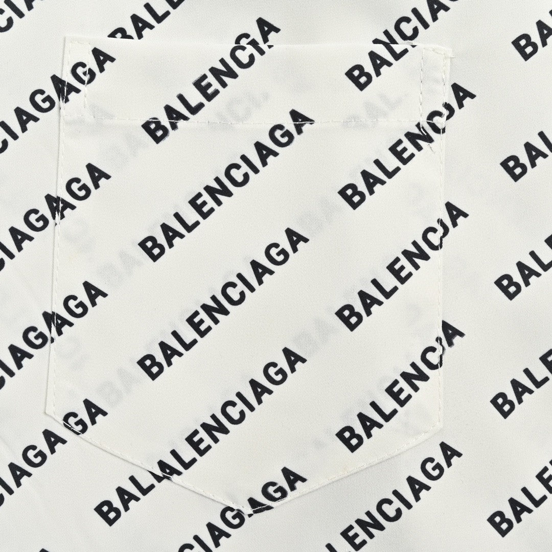 Balenciaga All-Over Logo Print Shirt (White) - Phantom Kicks