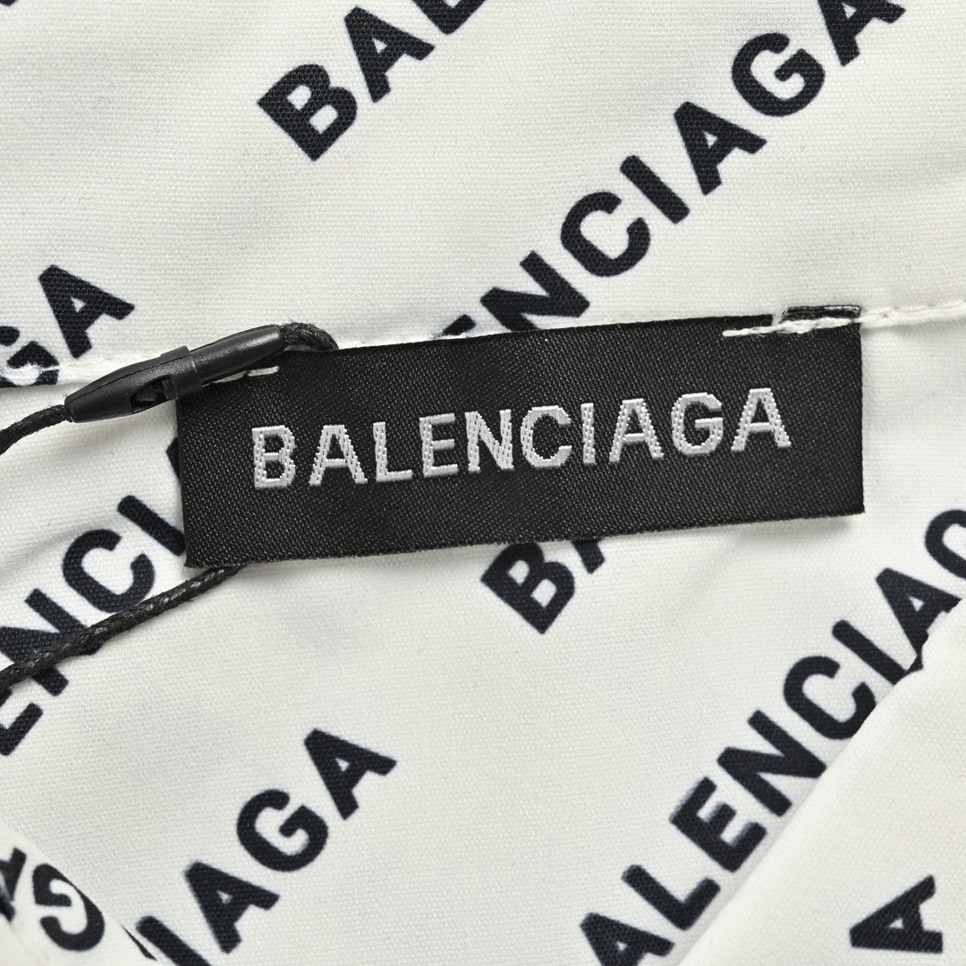 Balenciaga All-Over Logo Print Shirt (White) - Phantom Kicks