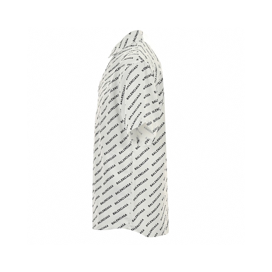 Balenciaga All-Over Logo Print Shirt (White) - Phantom Kicks