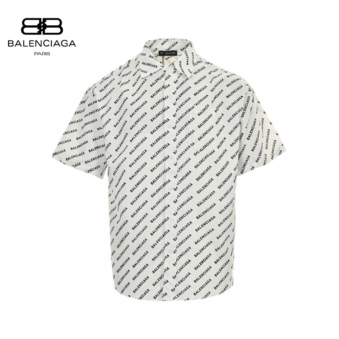 Balenciaga All-Over Logo Print Shirt (White) - Phantom Kicks