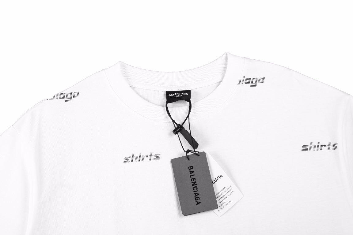 Balenciaga Allover Logo Print T-Shirt - White - Phantom Kicks