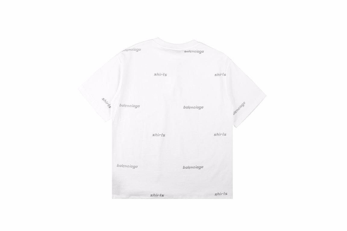 Balenciaga Allover Logo Print T-Shirt - White - Phantom Kicks