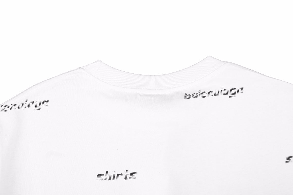 Balenciaga Allover Logo Print T-Shirt - White - Phantom Kicks