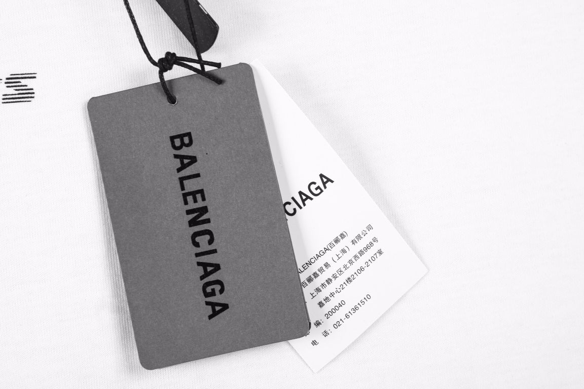 Balenciaga Allover Logo Print T-Shirt - White - Phantom Kicks