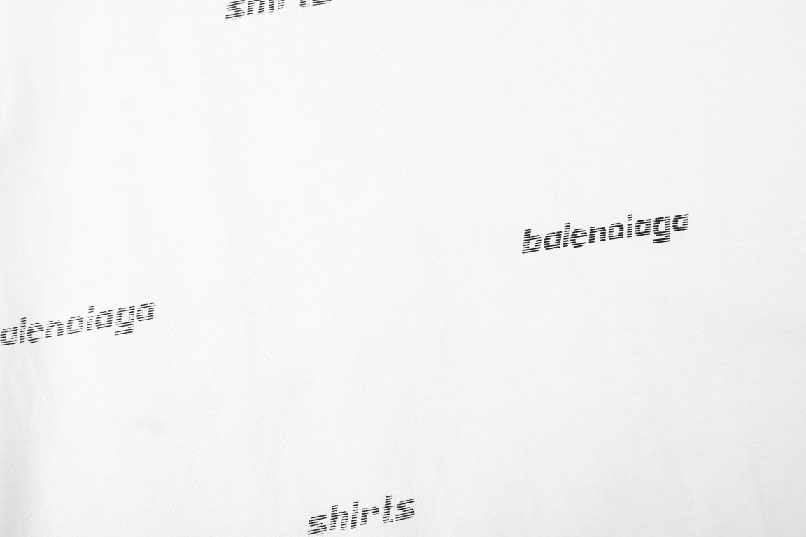 Balenciaga Allover Logo Print T-Shirt - White - Phantom Kicks