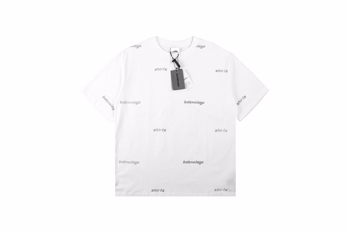 Balenciaga Allover Logo Print T-Shirt - White - Phantom Kicks