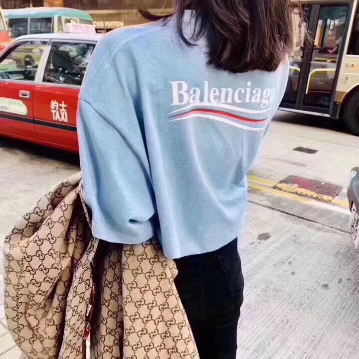 Balenciaga Basic Logo T-Shirt - Light Blue - Phantom Kicks