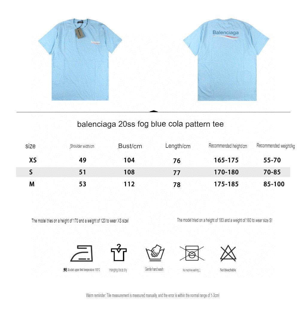 Balenciaga Basic Logo T-Shirt - Light Blue - Phantom Kicks