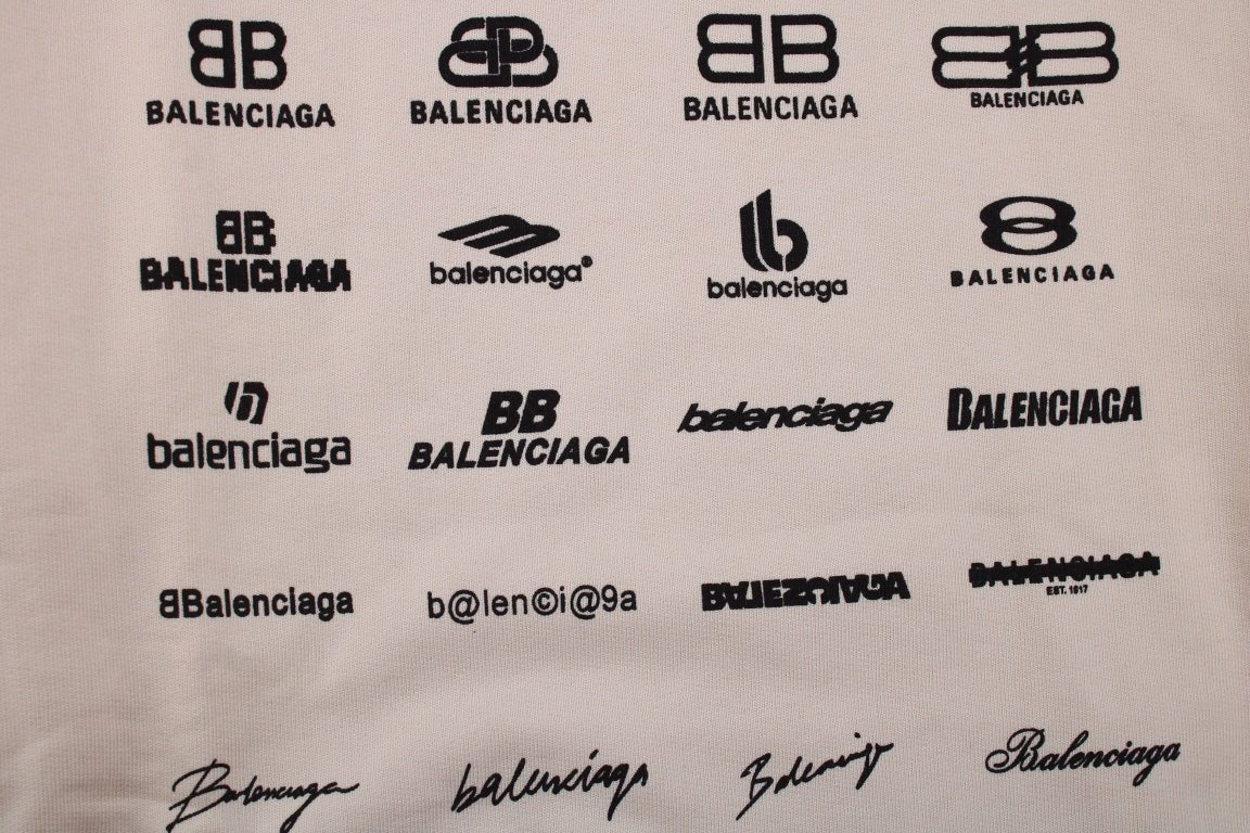 Balenciaga Beige Multilogo Hoodie - Phantom Kicks