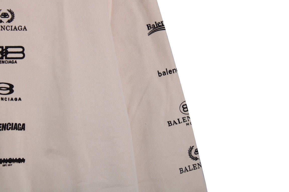 Balenciaga Beige Multilogo Hoodie - Phantom Kicks