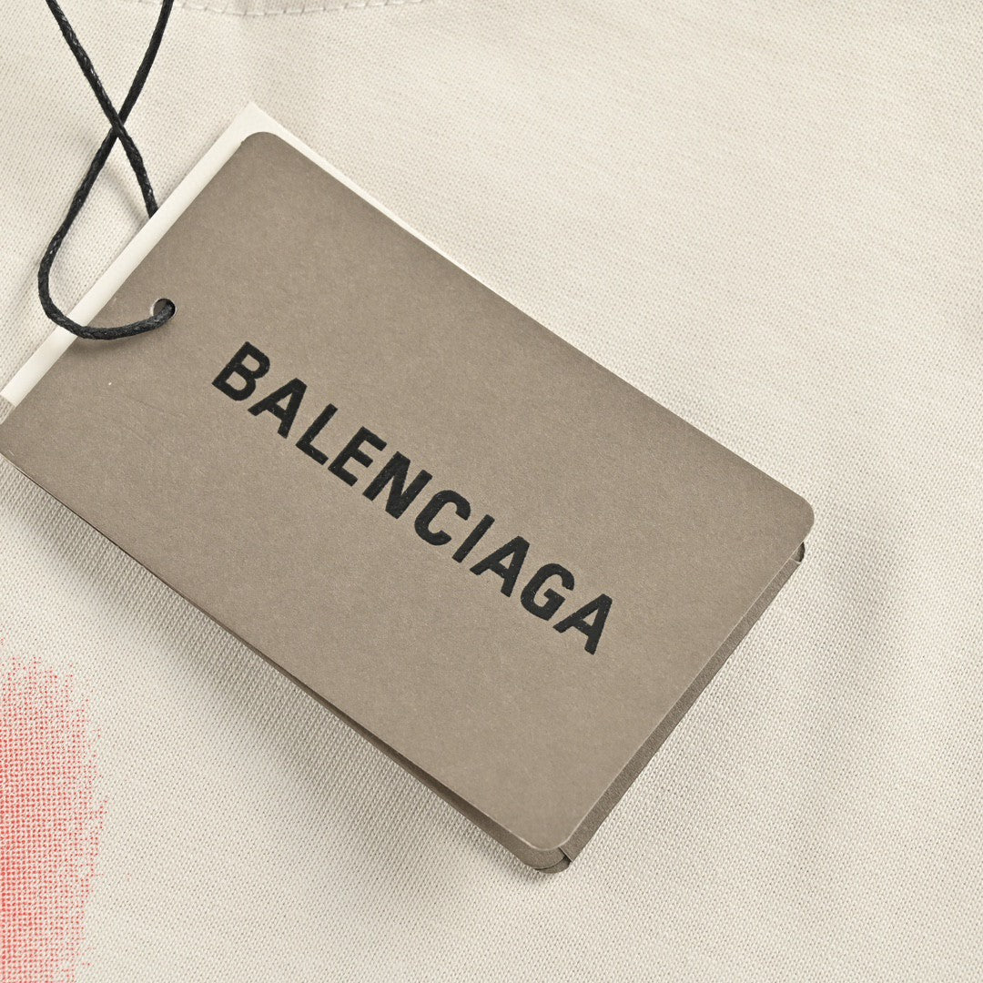 Balenciaga Beige T-Shirt with Abstract Graphic - Phantom Kicks