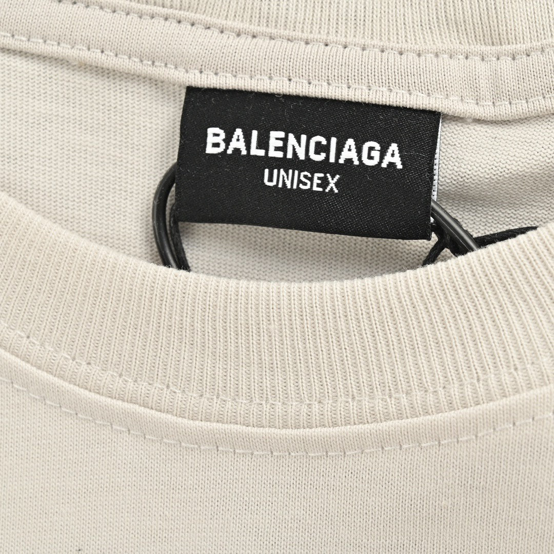 Balenciaga Beige T-Shirt with Abstract Graphic - Phantom Kicks
