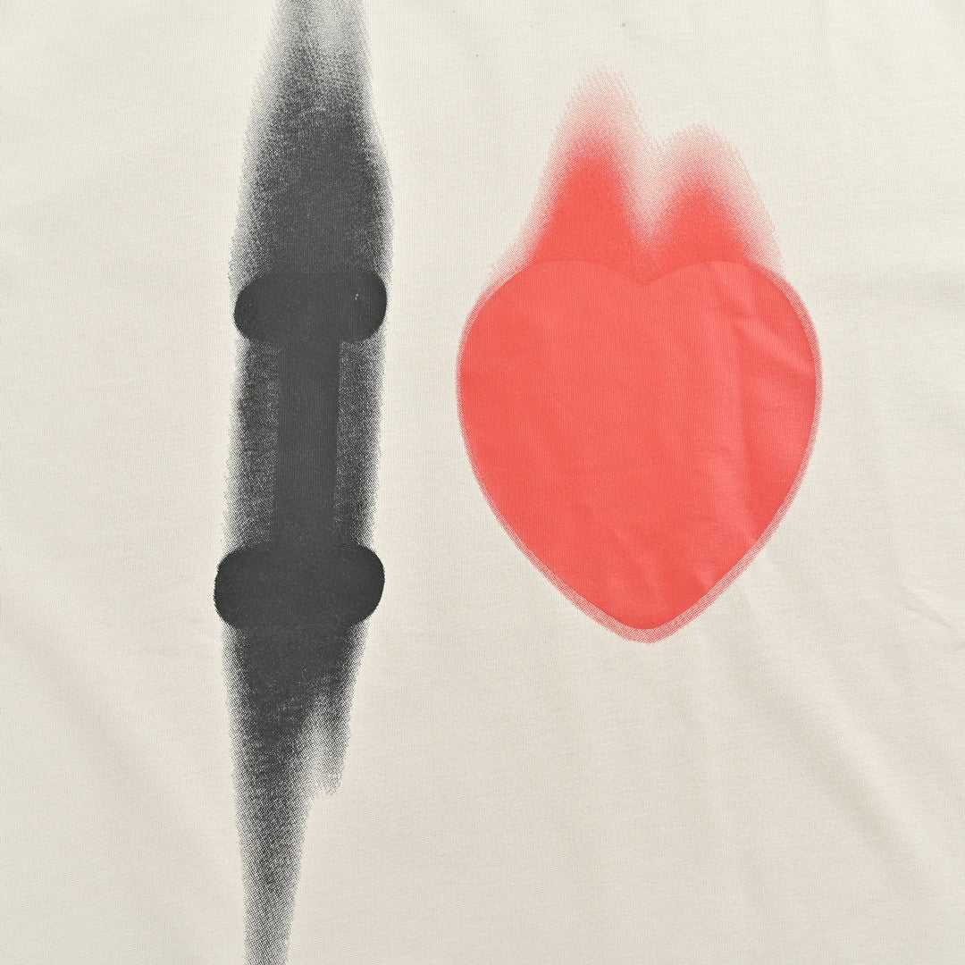 Balenciaga Beige T-Shirt with Abstract Graphic - Phantom Kicks