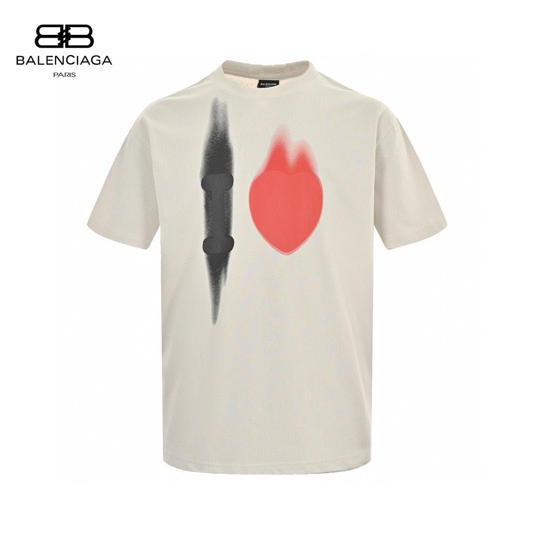 Balenciaga Beige T-Shirt with Abstract Graphic - Phantom Kicks